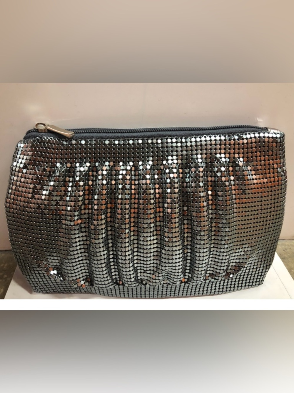NEW!!! Classic Laila Rowe Chic Silver Metal Clutch